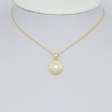 Load image into Gallery viewer, Gold Silver White Pearl Circle Around Charm Pendant, Sku#LX746