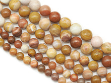 Load image into Gallery viewer, Natural Round Smooth Wood Agate Beads, Sku#U1312