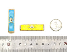 Load image into Gallery viewer, CZ Enamel Evil Eye Large Tube Spacer Beads, Sku#LK589