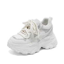 Load image into Gallery viewer, Women's Hidden Wedge Sneakers Square Toe Platform Casual Shoes