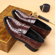 Load image into Gallery viewer, Men's Pointed Toe Leather Dress Shoes - Slip-On Business Casual Loafers