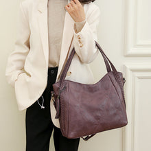 Load image into Gallery viewer, Women's PU Leather Crossbody Tote Bag – Spacious, Minimalist &amp; Versatile