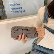 Load image into Gallery viewer, Corduroy Pencil Case Makeup Bag - Korean Style Retro Floral Canvas Pouch for Students