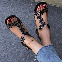 Load image into Gallery viewer, Women's Floral Sandals | Transparent Square Heel Open-Toe Summer Heels