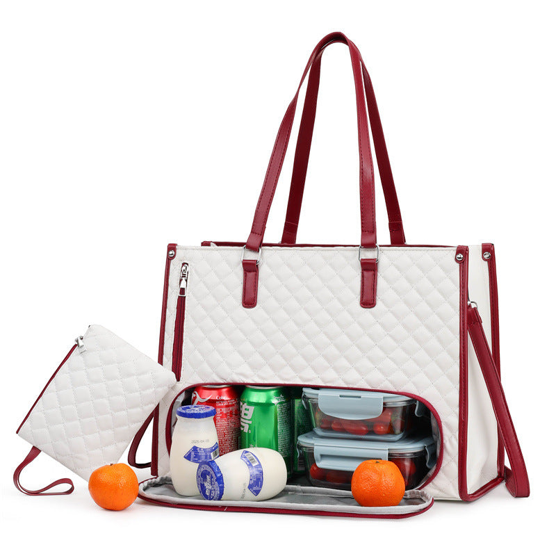 2-in-1 Tote & Lunch Bag Combo - Extra Large Capacity with Insulated Lunch Compartment