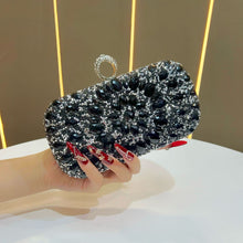 Load image into Gallery viewer, Women's Diamond Embellished Crossbody Clutch Bag | Chain Shoulder Bag