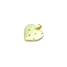 Load image into Gallery viewer, CZ Pave Flower On Mother of Pearl Heart Charm Pendant, Sku#LK954