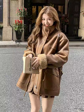 Load image into Gallery viewer, Thickened Lambskin Coat With Integrated Fur Lining