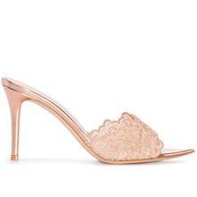 Load image into Gallery viewer, Pointed-Toe Stiletto Heel Lace Mules