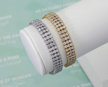 Load image into Gallery viewer, CZ Triple line Buckle Bracelet, Sku#B165