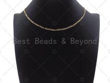 Load image into Gallery viewer, 19"/32"/7" Dainty Gold Figaro Necklace and Bracelet, Gold Layering Necklace Bracelet, Ready to wear w/Lobster Clasp, sku#LK104