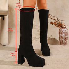 Load image into Gallery viewer, Women's Chunky Heel Over-the-Knee Boots - Square Toe Suede Winter Boots | Sarah Express