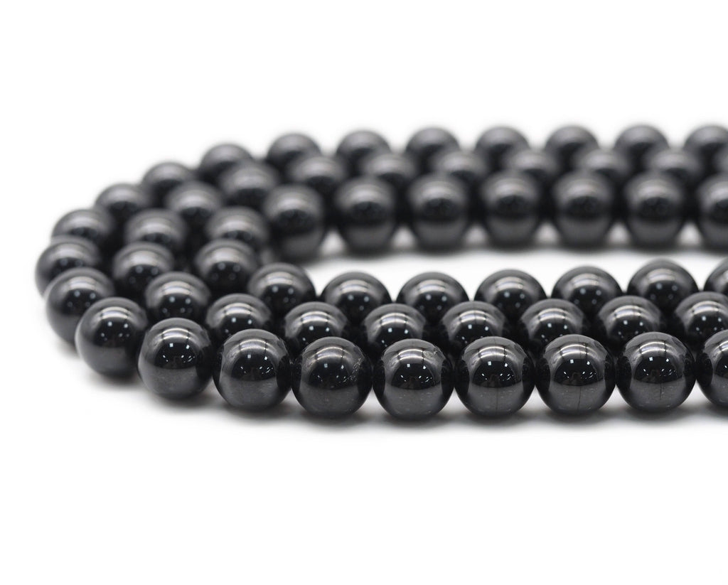 Genuine High Quality Black Spinel Round Smooth Beads, Sku#U1379