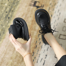 Load image into Gallery viewer, Women's British-Style Lace-Up Leather Loafers | Soft Sole Round Toe Everyday Shoes