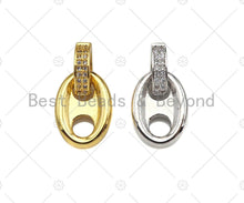 Load image into Gallery viewer, CZ Micro Pave Soda Tab Charm, Gold Silver Soda Pull-tab Earring Charm/Necklace Pendant, Micro Pave Soda Cap, 12x17mm, sku#LK220