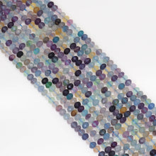 Load image into Gallery viewer, 4x6mm Genuine Fluorite Faceted Rondelle Beads, Sku#U1669