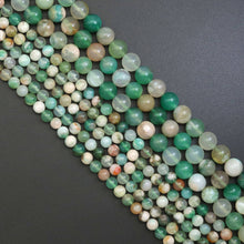 Load image into Gallery viewer, Green Cherry Blossom Agate Round Smooth Beads, Sku#U1945
