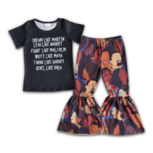 Load image into Gallery viewer, Black history letters shirt bell bottom pants girls outfits