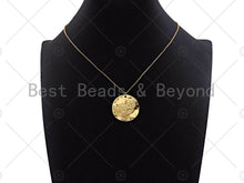 Load image into Gallery viewer, 18k Dainty Gold Bird On Round Coin Shape Charms, Dainty Charms, Gold Pendant, Round Coin Necklace Charms, 29x19mm, Sku#LK185
