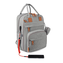 Load image into Gallery viewer, Waterproof Plaid Stroller Bag with USB Charging Port &amp; Dry-Wet Separation – Lightweight Baby Diaper Bag