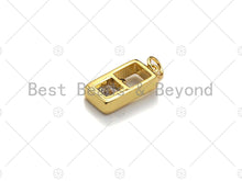Load image into Gallery viewer, Clear CZ Micro Pave Big CZ In Rectangle Shape Pendant, Frame Pave Pendant, Gold plated, 8x16mm, Sku#LK32