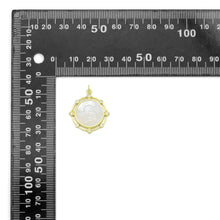 Load image into Gallery viewer, Clear CZ Angel On Round White Pearl Gold Charm Pendant, Sku#LX806