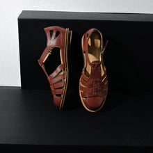 Load image into Gallery viewer, Washed Full Grain Leather Fisherman Sandals