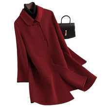 Load image into Gallery viewer, New Chinese-style Red Oversized Double-faced Wool Coat