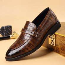 Load image into Gallery viewer, Men's Pointed Toe Leather Dress Shoes - Slip-On Business Casual Loafers