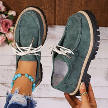 Load image into Gallery viewer, Women's Lace-Up British Striped Loafers | Cow Suede Leather Shoes