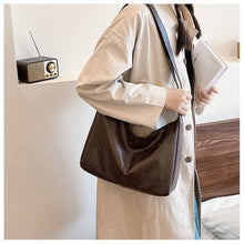 Load image into Gallery viewer, Retro Luxury Corduroy Commuter Bag for Women – Cyberpunk Style Shoulder Bag