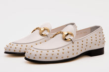 Load image into Gallery viewer, The Jupiter  Shoe White Spike Leather  Bit Dress Loafer Limited Edition Men Shoe