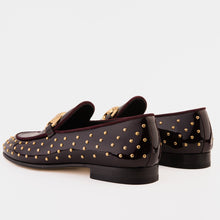 Load image into Gallery viewer, The Jupiter  Shoe Burgundy Spike Leather  Bit Dress Loafer Limited Edition Men Shoe