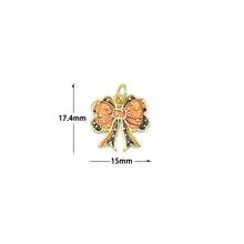 Load image into Gallery viewer, Colorful Enamel Bow Charm Pendant,Sku#LK1214