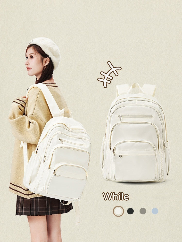 High-Capacity Nylon Commuter & Travel Backpack – Lightweight Zipper Daypack for Women & Men