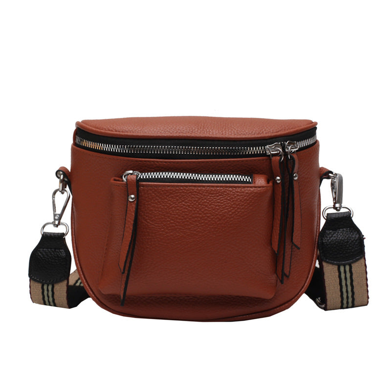 Soft PU Leather Saddle Crossbody Bag