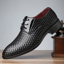 Load image into Gallery viewer, Men's Stylish Formal Pointed-Toe Lace-Up Leather Dress Shoes