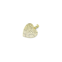 Load image into Gallery viewer, Gold Silver Black Print Heart Charm Pendant, Sku#A394