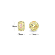 Load image into Gallery viewer, Clear Pink CZ Large Hole Spacer Bead Charm Pendant, Sku#LK1193
