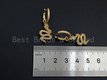 Load image into Gallery viewer, CZ Snake Huggie Earrings, Sku#J259