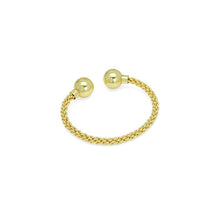 Load image into Gallery viewer, Gold Woven Knit Link with Ball End Adjustable Bracelet, Sku#LD600