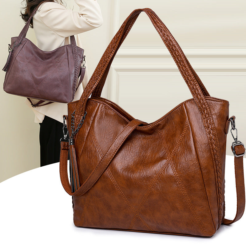 Women's PU Leather Crossbody Tote Bag – Spacious, Minimalist & Versatile