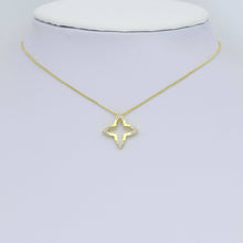 Load image into Gallery viewer, CZ Gold Silver Frame Flower Charm Pendant, Sku#A300