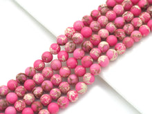 Load image into Gallery viewer, Pink Imperial Jasper Round Smooth Beads, 8mm/10mm/12mm, Sku#U1477