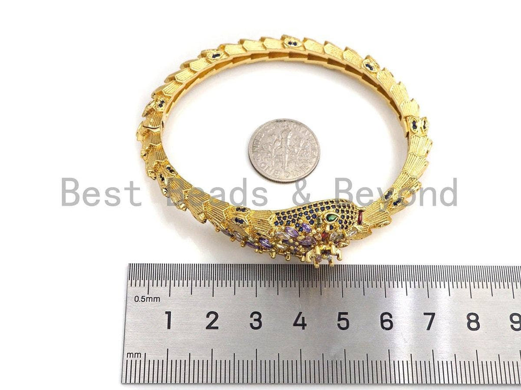CZ Snake Wrap Bangle Bracelet, Sku#X153