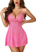 Avidlove Lingerie for Women Lace Babydoll Chemise Sheer Mesh Nightgown