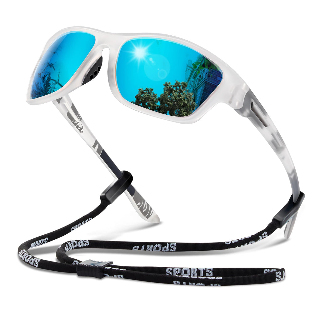 suoso Polarized Sports Sunglasses for Men: UV400 Protection Glasses Wrap Around Goggles for Driving Fishing