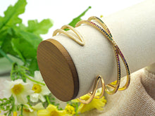 Load image into Gallery viewer, CZ Crisscross Cuff Bracelet, Sku#X24