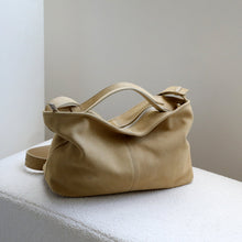 Load image into Gallery viewer, Women's Genuine Leather Matte Commuter Tote Crossbody Bag – Minimalist Square Shoulder Bag