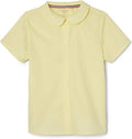 French Toast Peter Pan Collar Short Sleeve Blouse (Girls Standard & Plus Sizes), Blue,